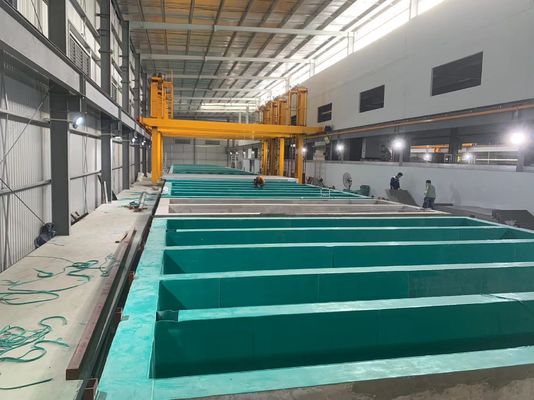 طريقة معالجة نظام خط الأنودة الأفقي بطريقة الأرفف اليدوية